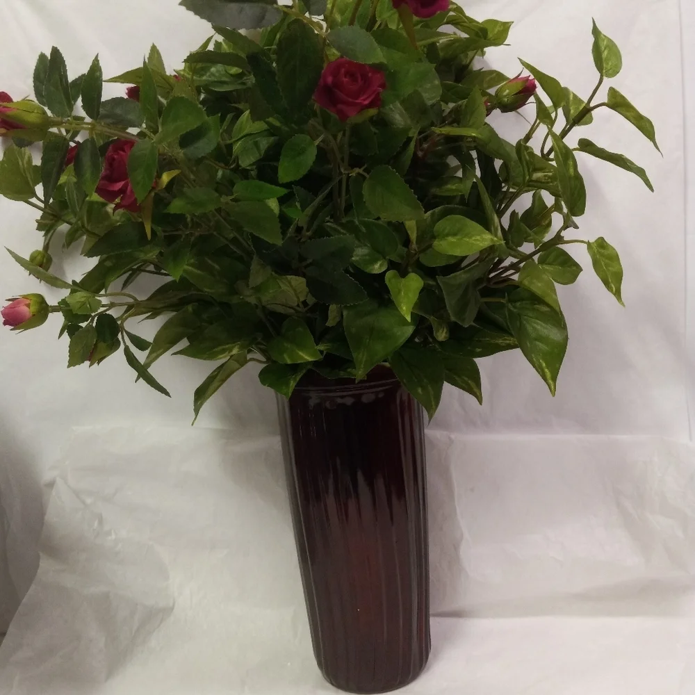 VINTAGE Ribbed Vase Ruby Garnet Red Glass, Tall, Rare, Vintage Collectible
